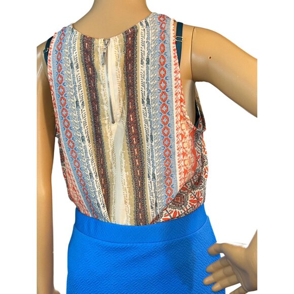 Fourteenth Place Womens Sleeveless Retro Print Blouse Size M Wanderlust Boho - Picture 3 of 8